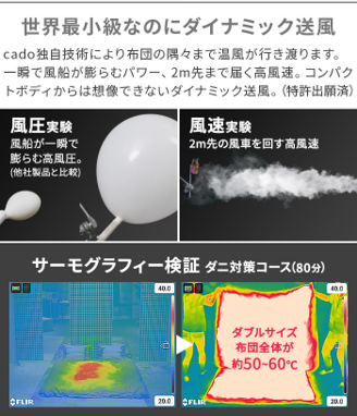 cado/ふとん乾燥機 FOEHN 003 ダークグレー（ギフトパッケージあり）