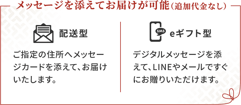 メッセージを添えてお届けが可能